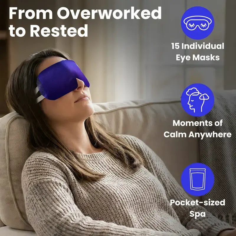 Self-heating eye mask for relaxation and better sleep